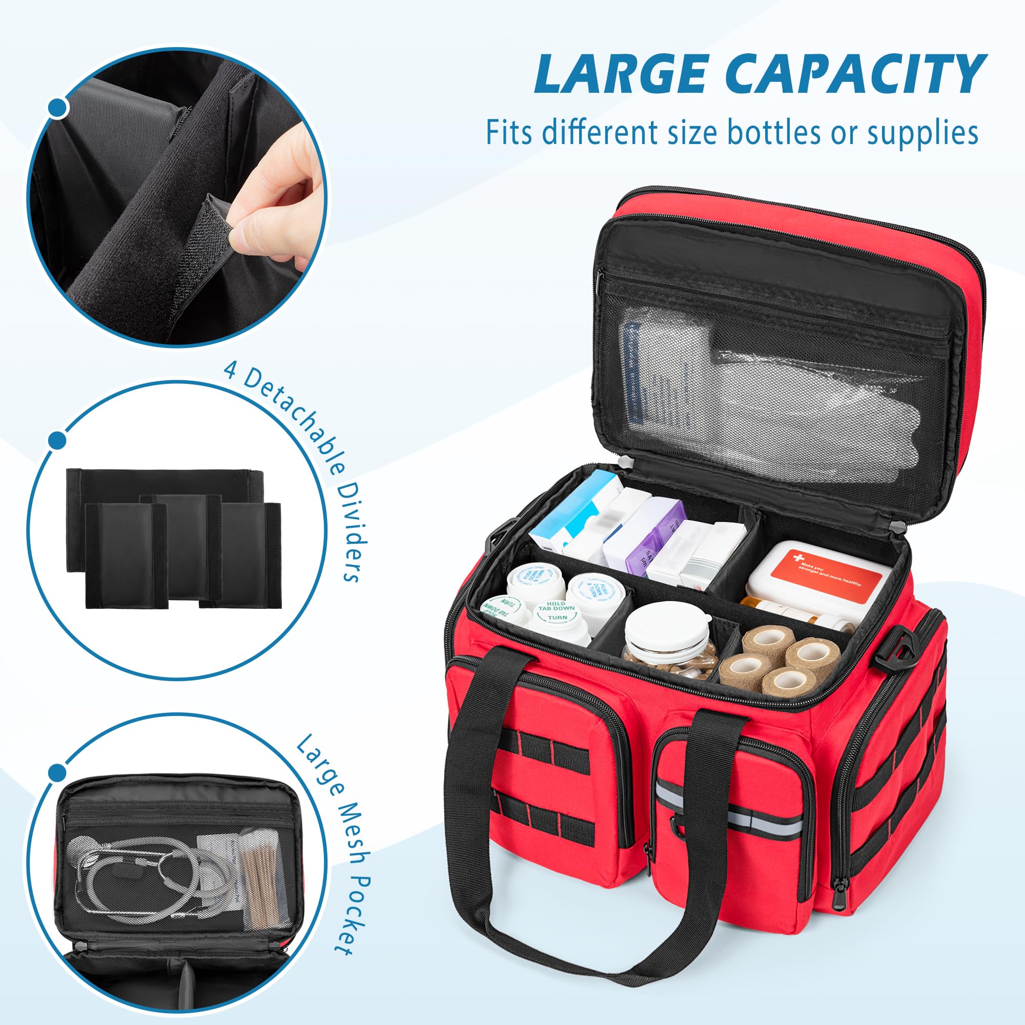 Marscamd bag with removable dividers adapts to different bottle sizes