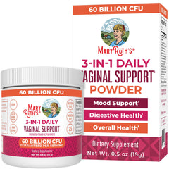MaryRuth's 3-in-1 Probiotics for Women bottle-front promotes vaginal health support.