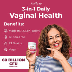 MaryRuth's 3-in-1 Probiotics sunfiber-prebiotic highlights fiber support.