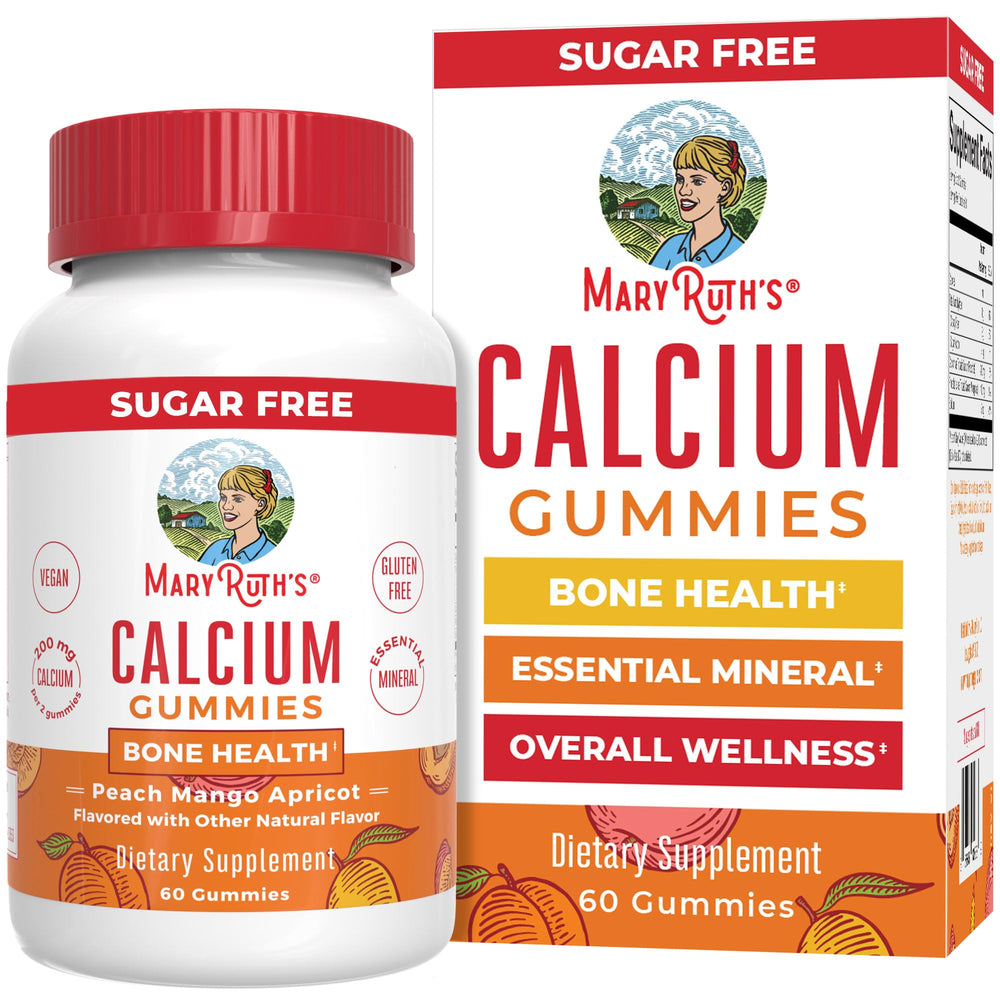 MaryRuth's Calcium Supplement bottle close-up showing bone health support for adults