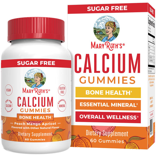 MaryRuth's Calcium Supplement bottle close-up showing bone health support for adults