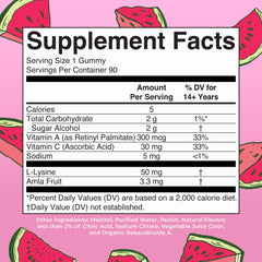 MaryRuth's Collagen Gummies ingredient visuals, highlighting L-lysine, amla, vitamin C, and vitamin A.