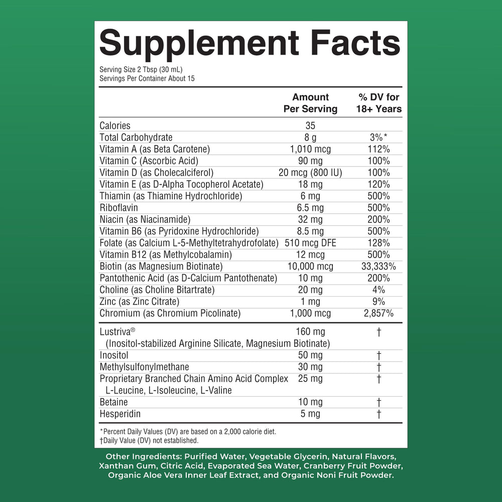 MARYRUTH'S usage shot shows two tablespoons daily for wellness.