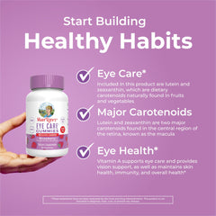 MaryRuth's Eye Care Gummies label vegan and non-GMO eye health support