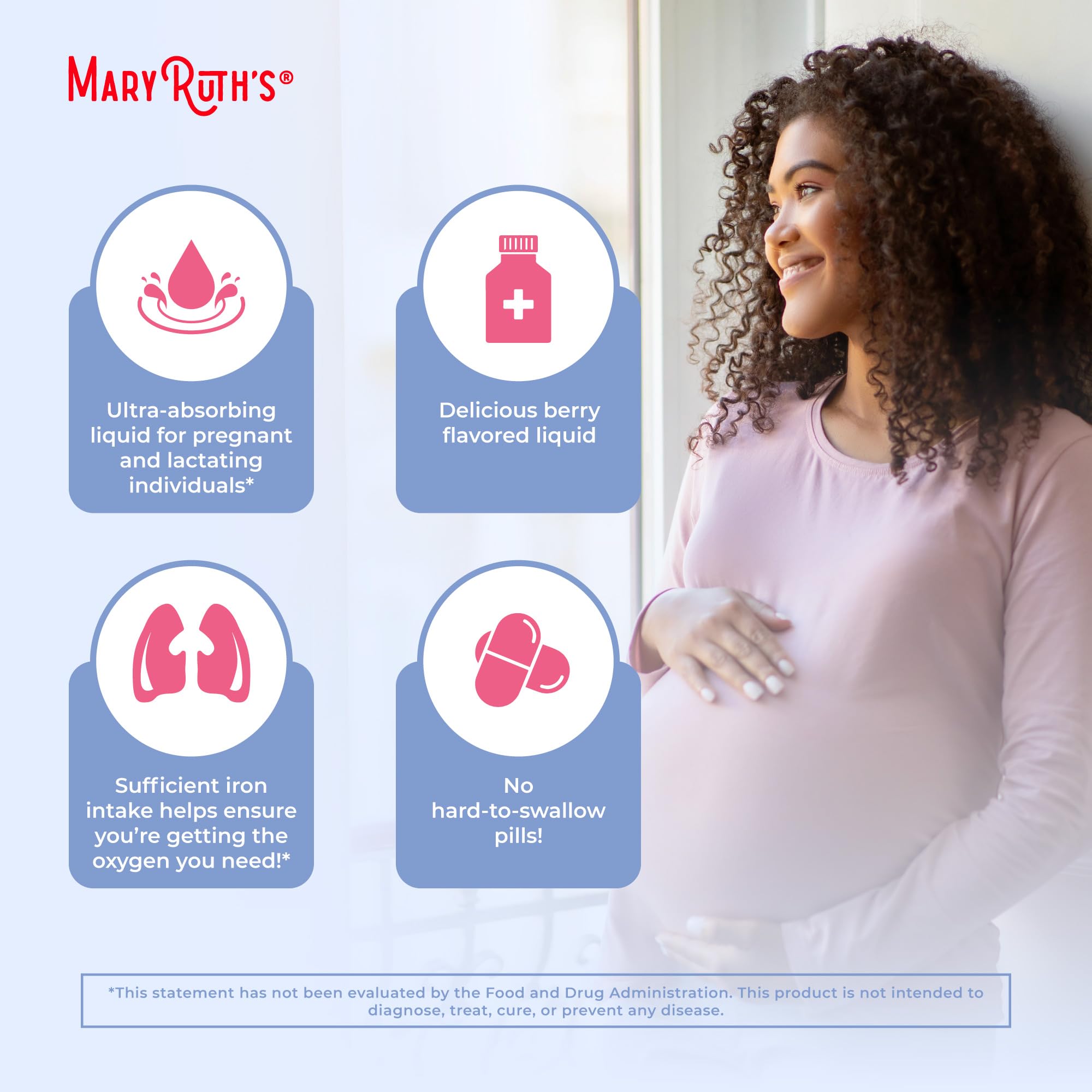 MaryRuth's vegan, non-GMO bottle highlights allergen-friendly features.