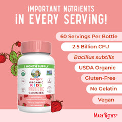 MaryRuth's Kids Probiotics Gummies dairy-free icon for allergy-conscious families.