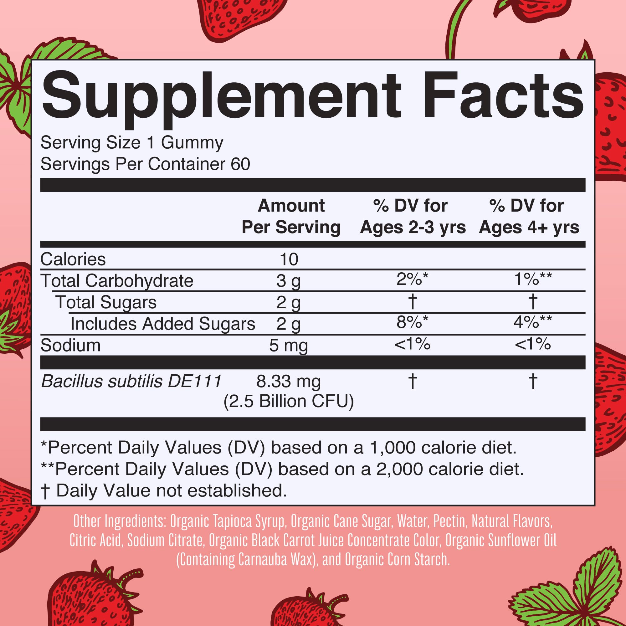 MaryRuth's Kids Probiotics Gummies strawberry close-up, tasty kid-friendly probiotic snack.