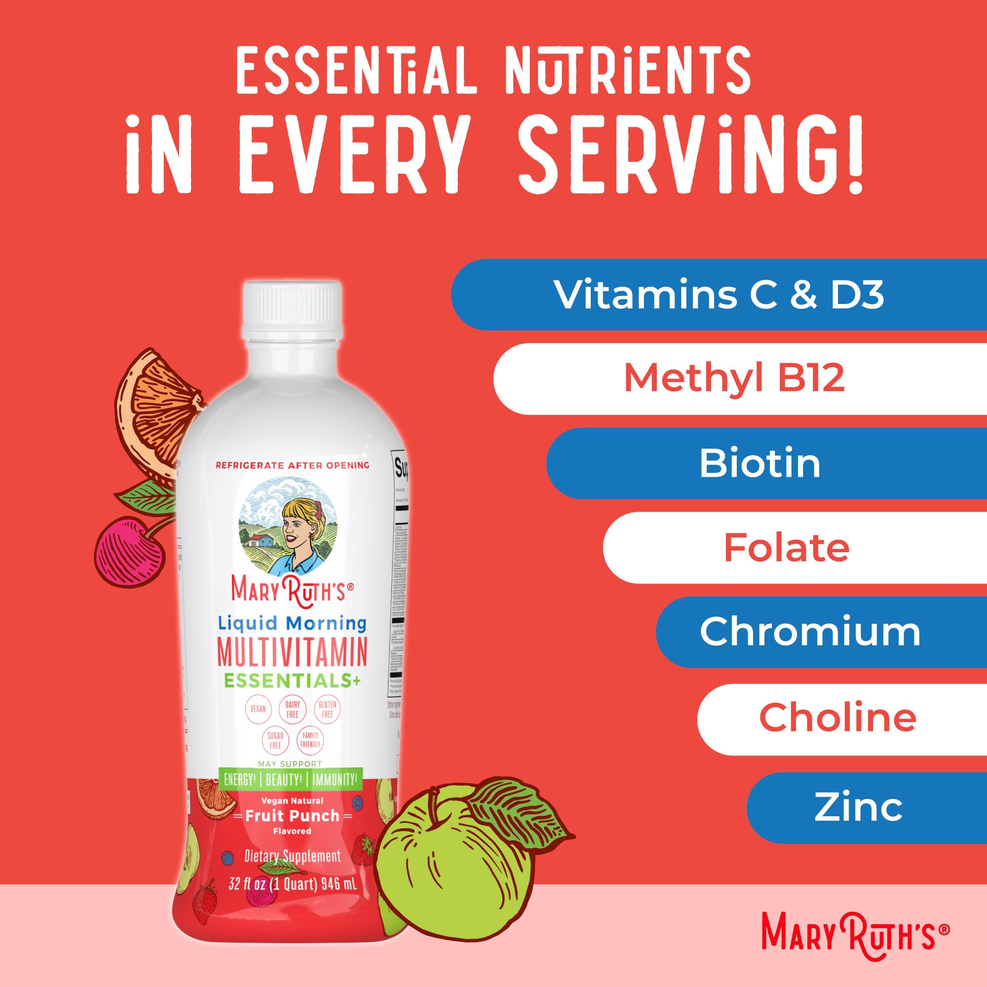MaryRuth's Essentials with vitamin B12 for daily energy support.