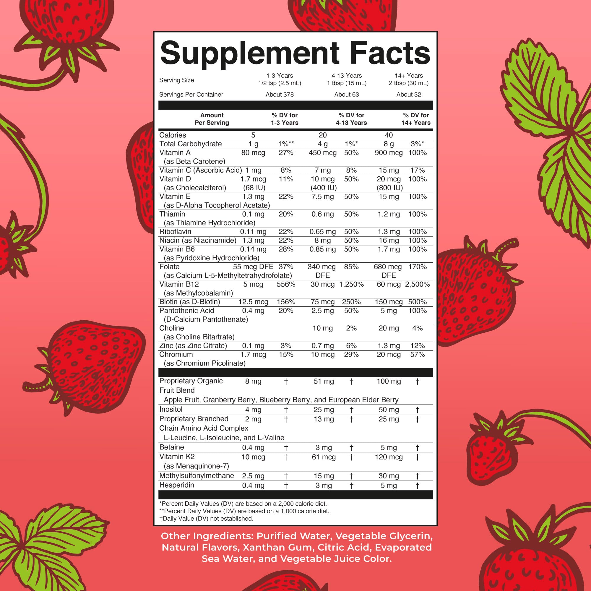 MaryRuth's Liquid Morning Multivitamin Essentials+ fruit punch pour for easy daily intake.
