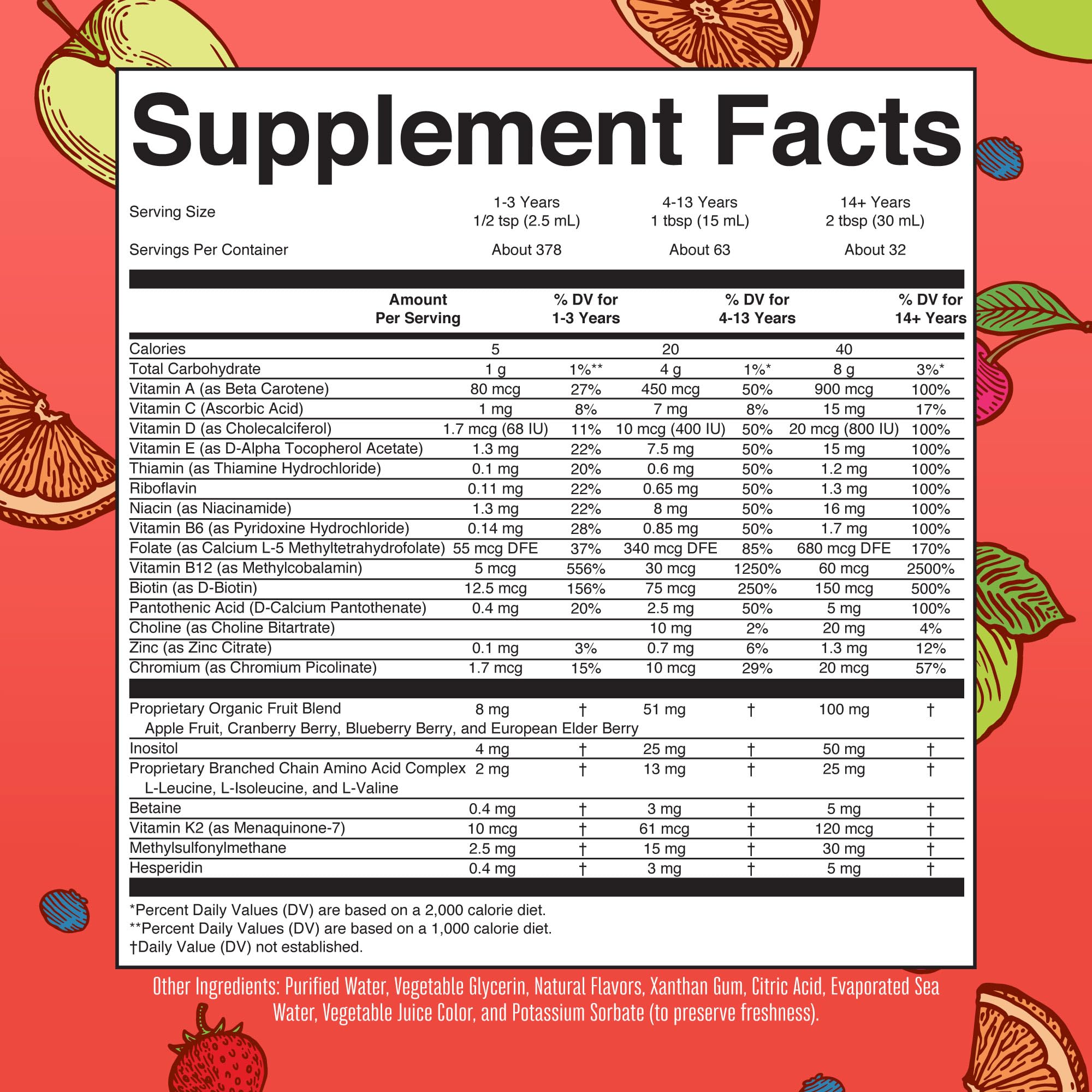 MaryRuth's Liquid Morning Multivitamin Essentials Strawberry bottle for a tasty daily boost.