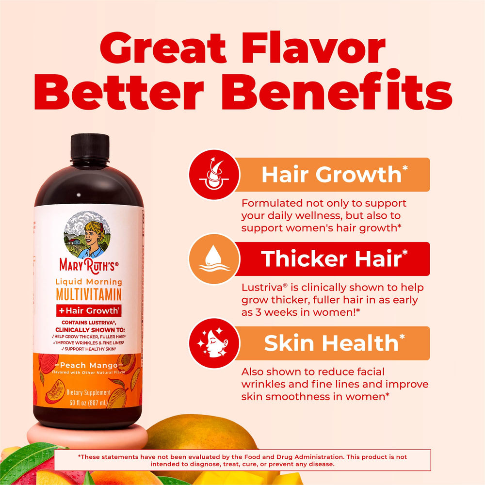 Peach mango flavor bottle angled for a refreshing daily supplement ritual