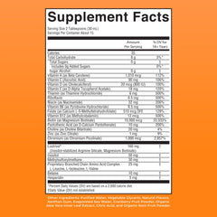 Ingredient panel highlighting vitamins and Lustriva inclusion.