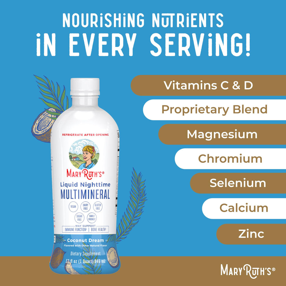 MaryRuth's liquid multimineral ingredients highlight magnesium citrate and minerals.