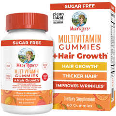 MARYRUTH'S multivitamin hair-growth gummies bottle supports daily wellness and hair fullness.