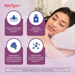 MaryRuth's Nighttime Multimineral label highlights vegan and melatonin-free formulation