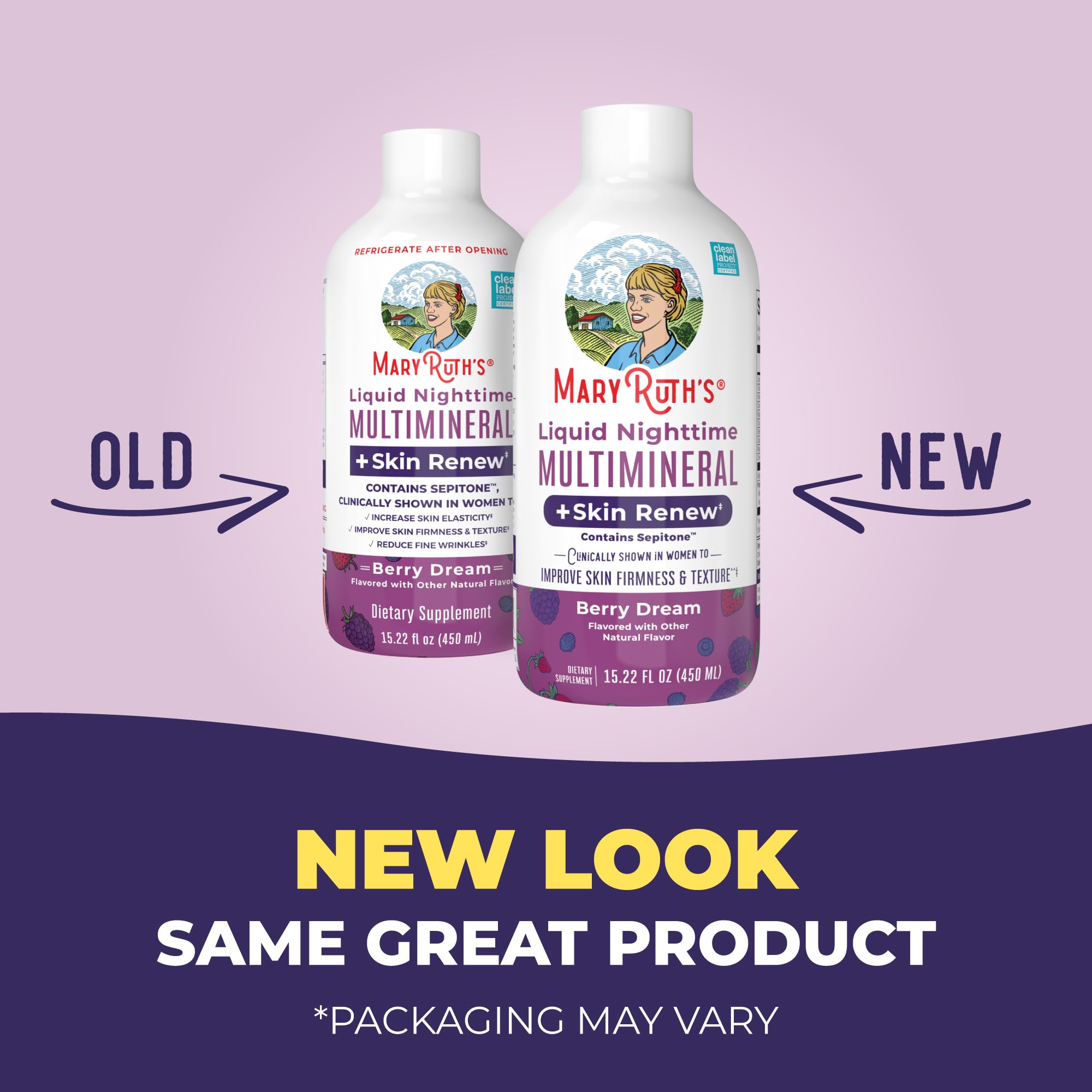 MaryRuth's Nighttime Multimineral skin-renew on vanity supports a glow