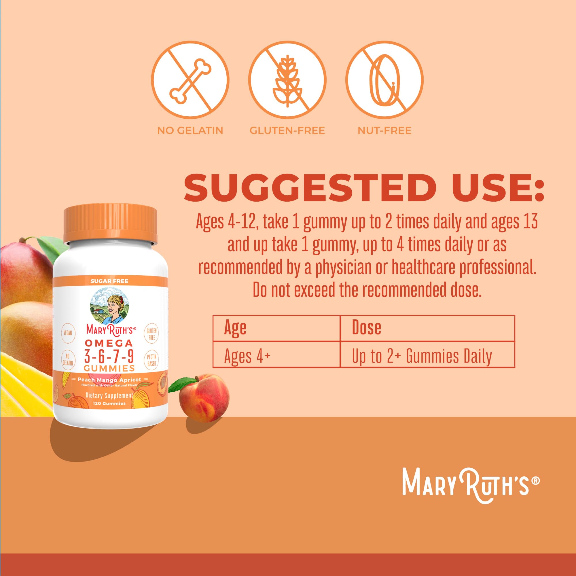 Organic flaxseed and seaberry ingredients label on MaryRuth's Omega gummies