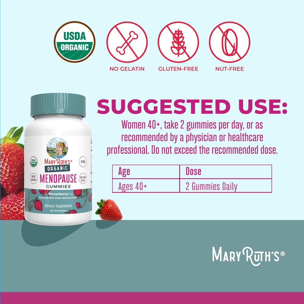 MaryRuth's Organic Menopause Gummies two-daily-dose serving suggestion