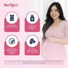 MaryRuth's Prenatal Gummies non-GMO packaging and verification.