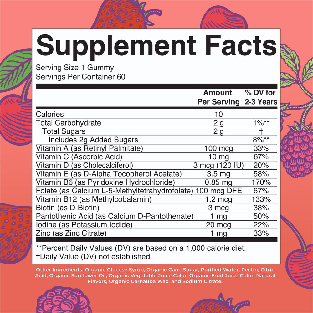 MaryRuth's gummies in mixed berry and cherry flavor for tasty daily vitamins.