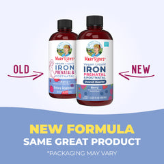 MaryRuth's Prenatal Iron Liquid on kitchen shelf ready for routine.