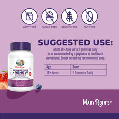 MaryRuth's Skin Restore + Renew berries close-up emphasizing tasty hydration support.