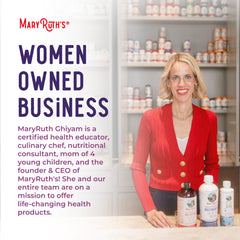 MaryRuth's Skin Restore + Renew packaging shot communicates clean label certification.
