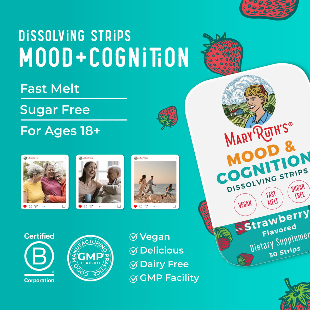 MaryRuth's sugar-free dissolving strip as a guilt-free option.