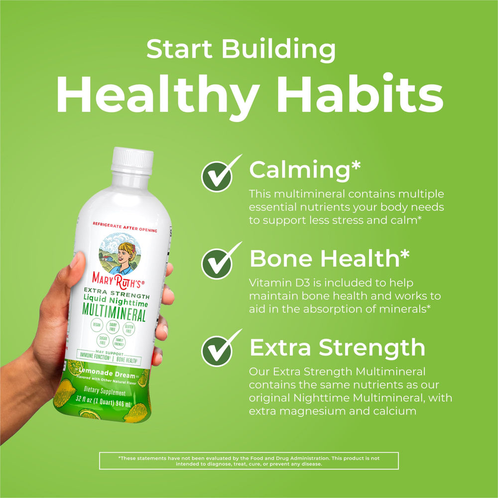 MaryRuth's Sugar-free Nighttime Liquid label emphasizing no sugar