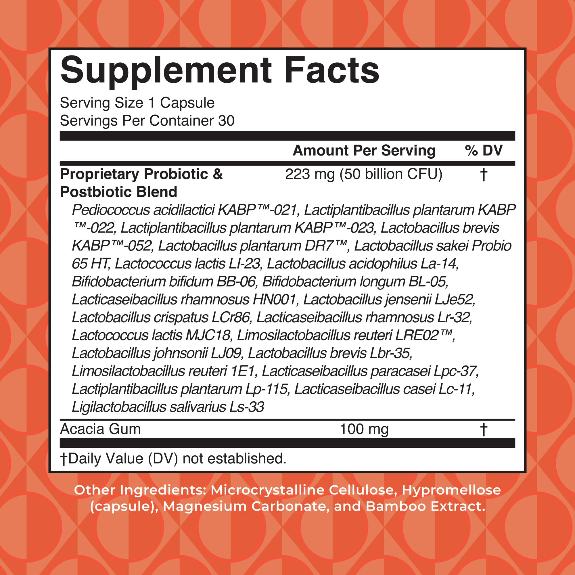 Close-up of MaryRuth's women's health capsule highlighting 50B CFU potential benefits.