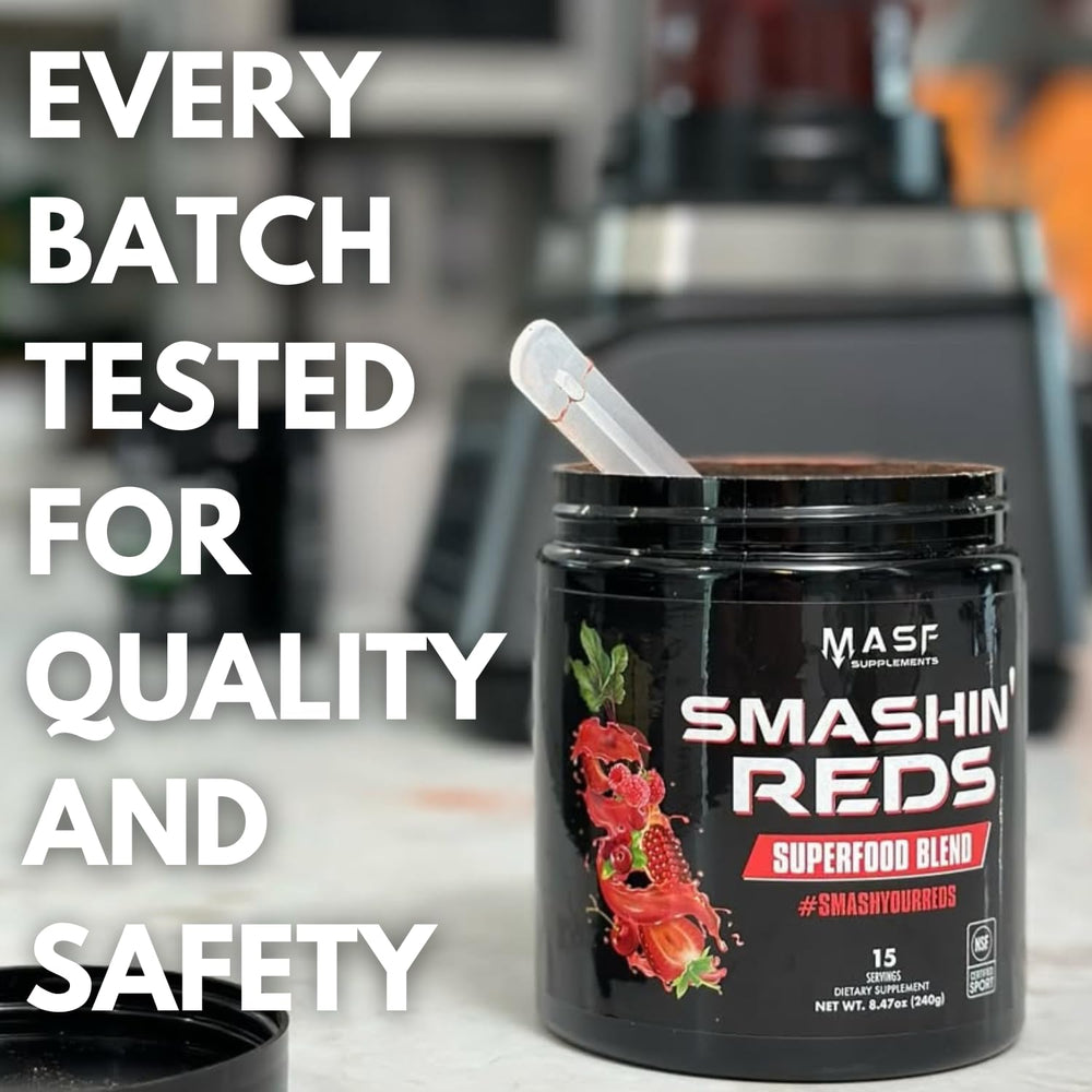 MASF Smashin' Reds NSF Sport-certified label signals rigorous quality standards.