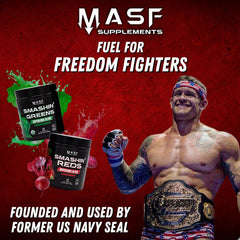 MASF Smashin' Reds serving-size cup conveys convenient daily use.
