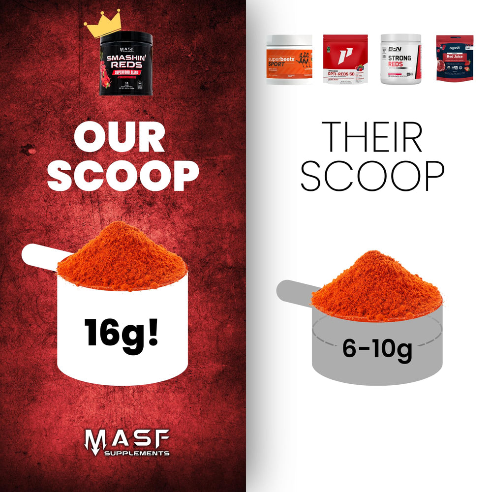 MASF Smashin' Reds vegan keto paleo-friendly formula in a jar.