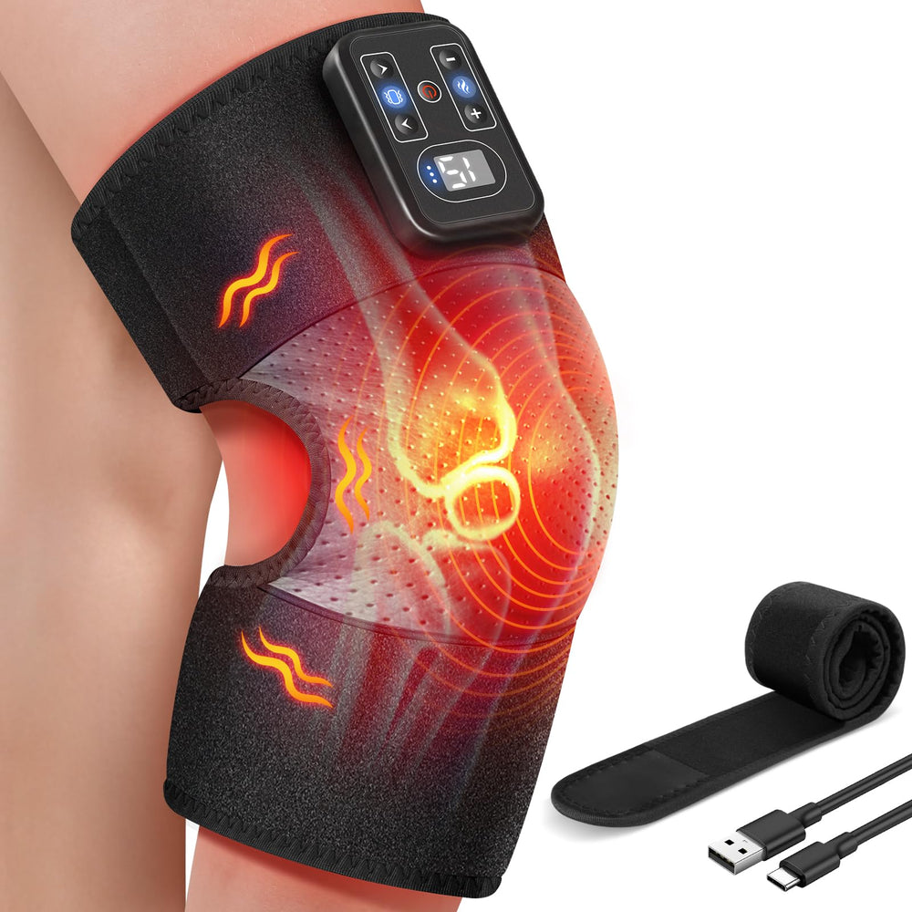 MASGRE cordless knee massager front view highlights portable design for on-the-go relief