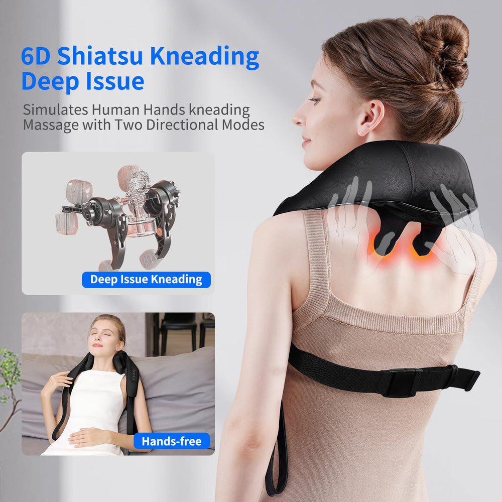 MASGRE ergonomic neck and shoulder massager contours for precise relief