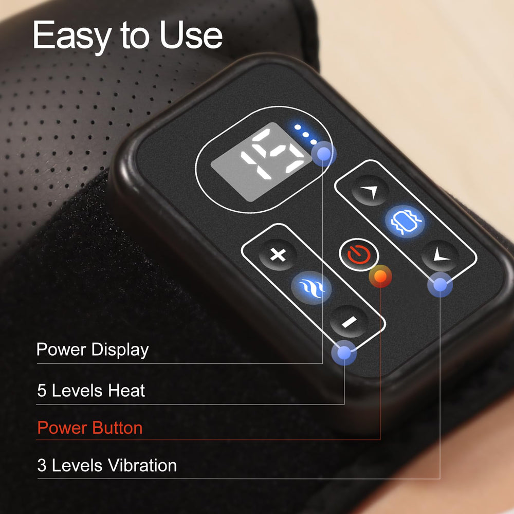 MASGRE knee massager wrapped on shoulder shows versatile placement options