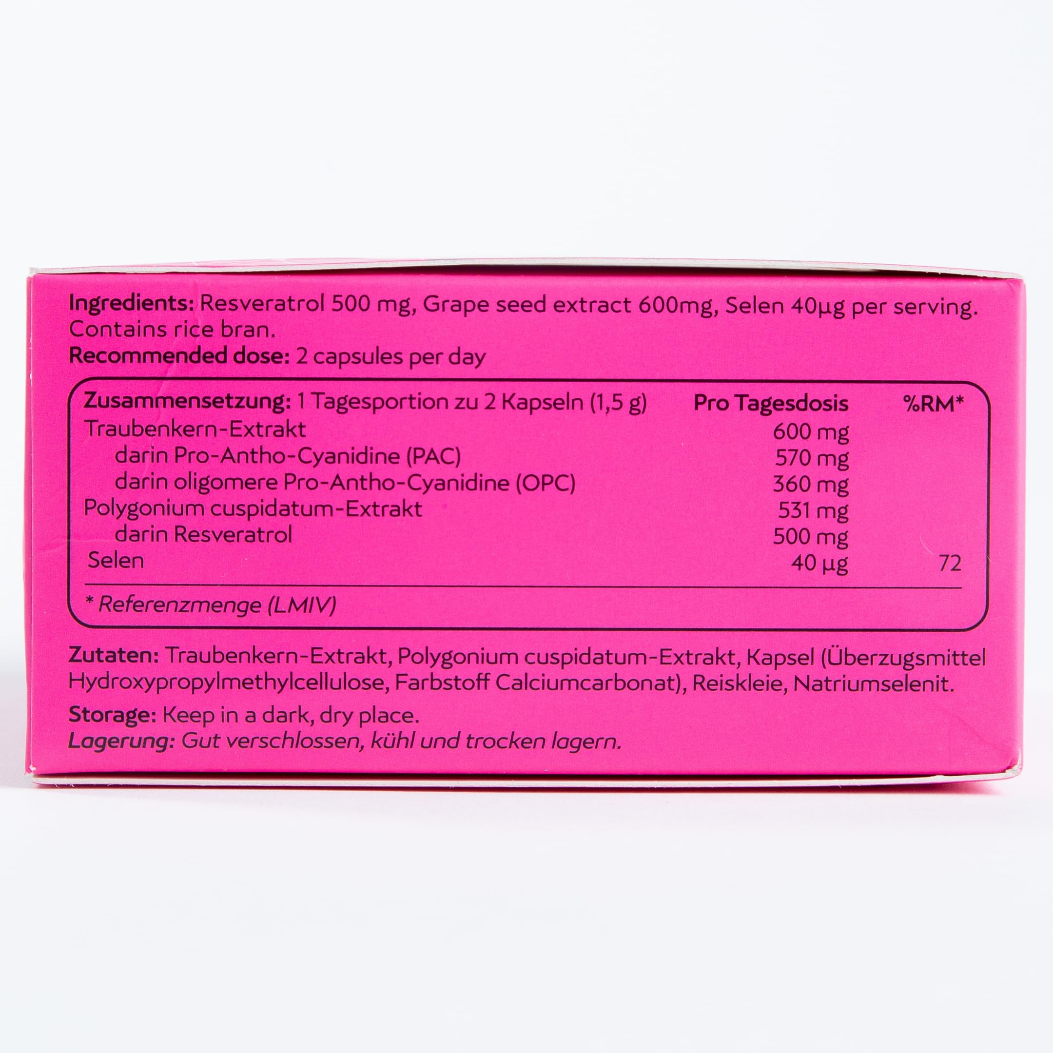 Swiss testing seal on MASI Resveratrol bottle signaling quality control