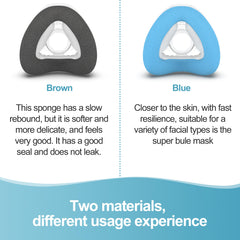 Masktouch packaged cushions image communicates patented design for comfort and innovation.