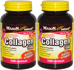Mason Natural Collagen plus Vitamin C bottle front for hair, skin and nails support