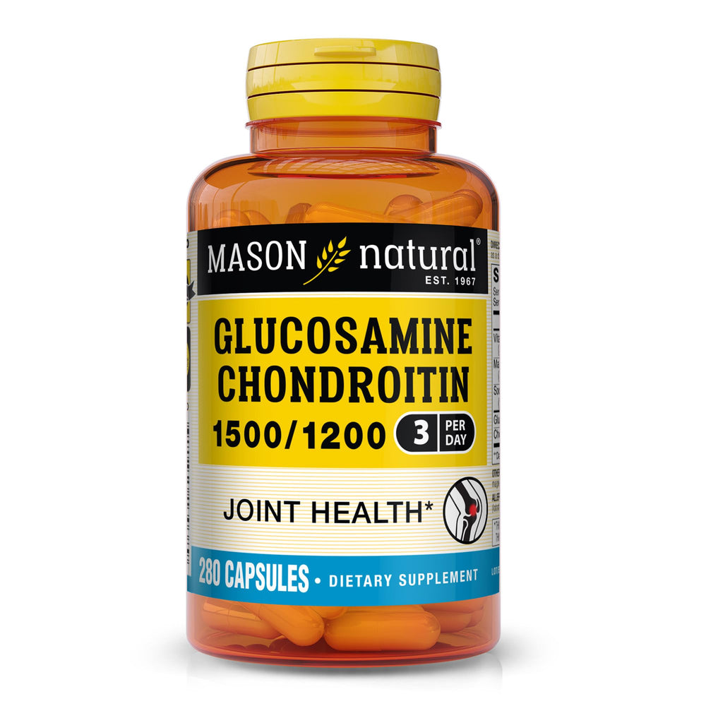 Mason Natural glucosamine chondroitin bottle with capsules for joint support