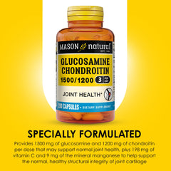 Transparent supplement facts label on Mason Natural bottle