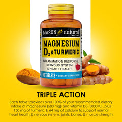 Mason Natural turmeric-curcuminoids 95% detail on label.