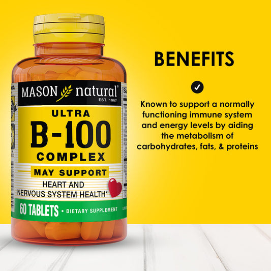 Mason Natural Ultra B-100 Complex tablets for convenient daily use