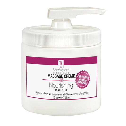 SpaMaster unscented massage cream texture close-up for smooth application.