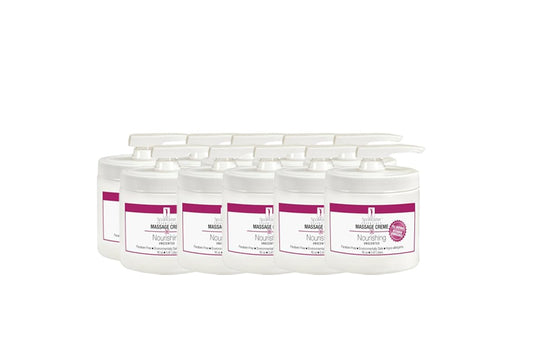 Master Massage SpaMaster unscented cream jar close-up shows silky glide.