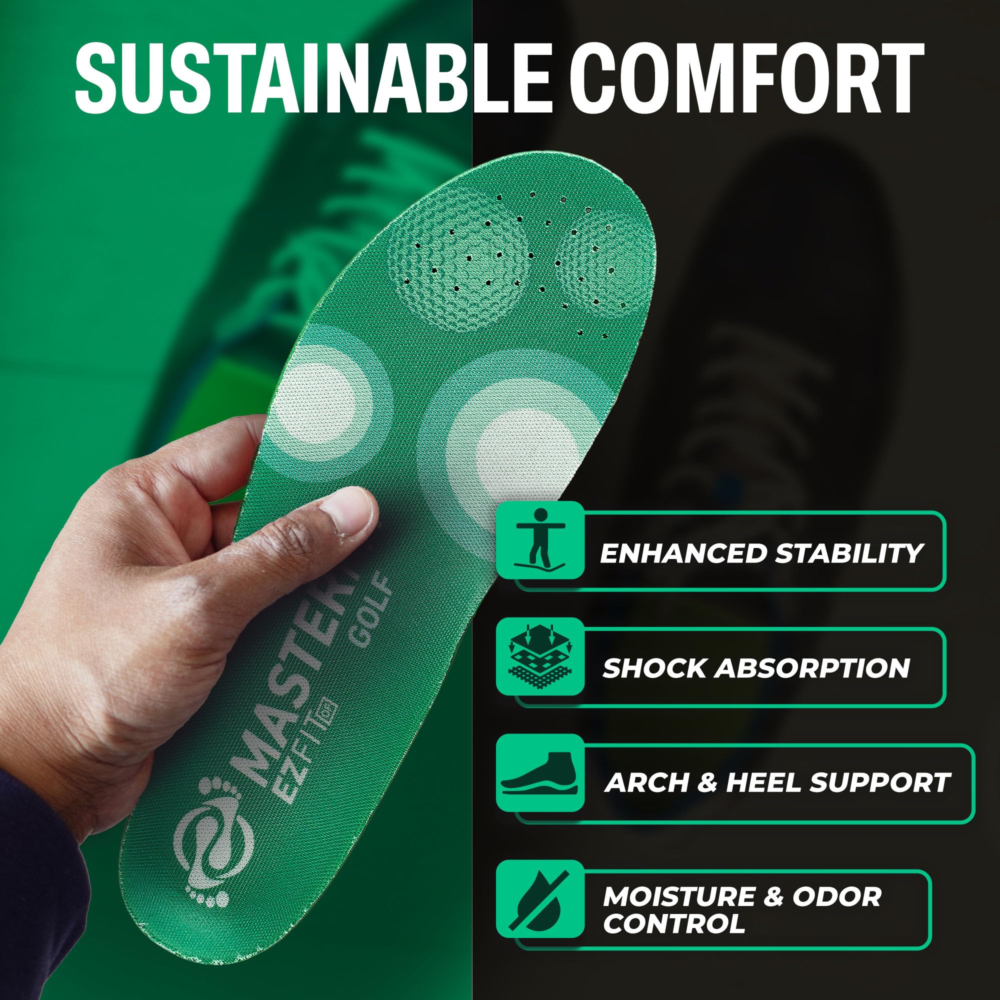 Moisture control EVA keeps feet dry during practice and play