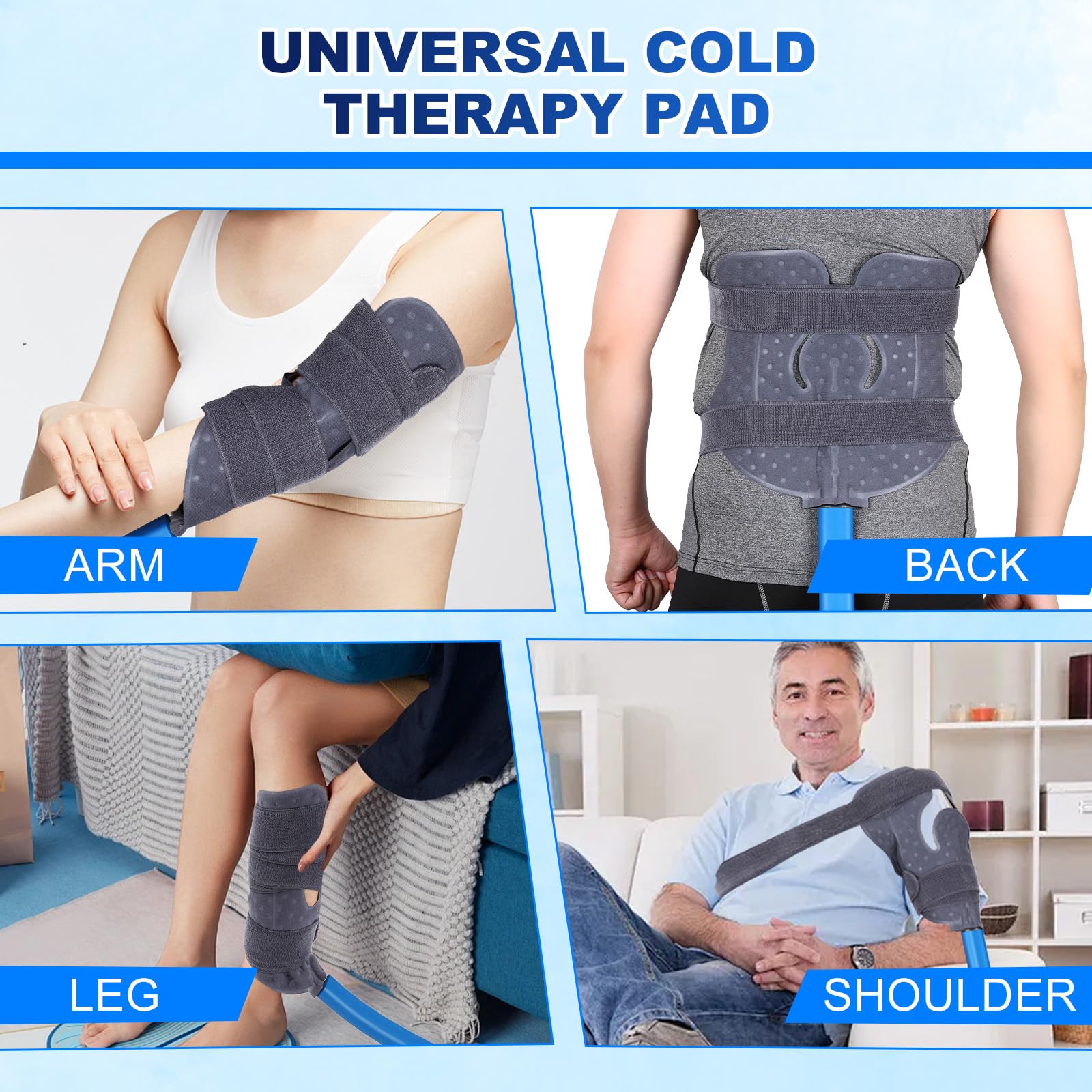 Mathgetin universal cold pad fits knees, shoulders, hips, ankles.