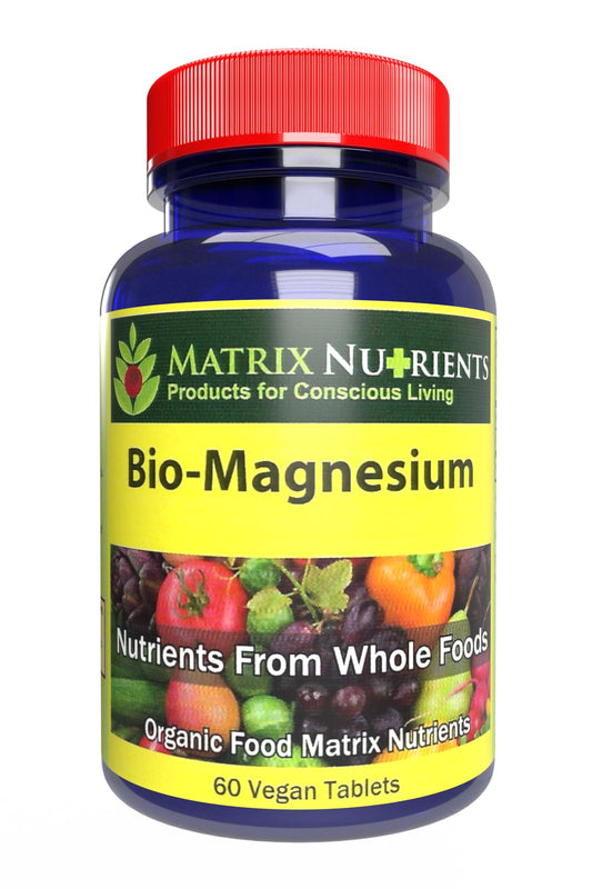 Matrix Nutrients BIO-Magnesium bottle highlights daily energy support and well-being.
