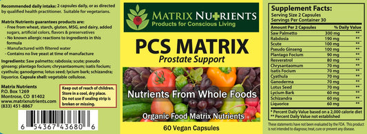 PCS Matrix capsules arranged for daily use to support PSA management.