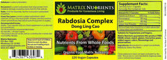 Matrix Nutrients Rabdosia Complex packaging box showing branding and label details.